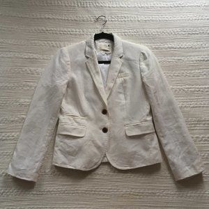 J. Crew Shoolboy Blazer in white linen Size 8